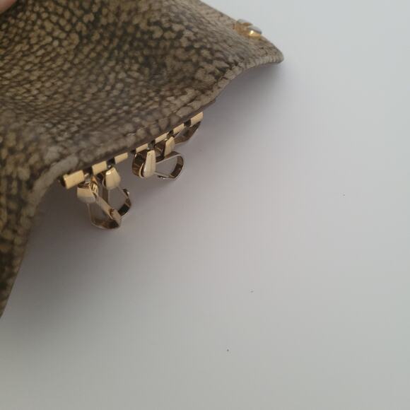 Borbonese Quail Key Case Holder Brown Geniue Suede Leather 4x2 Small Italian - Picture 8 of 8